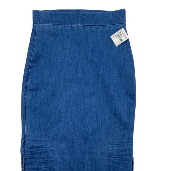Frank & Eileen Donegal Unforgettable Skirt 4 Blue Denim Midi Asymmetrical - Picture 7 of 12